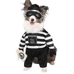 Robber Pup Pet Costume  Halloween - Fun World, Size Small, Medium  and Large