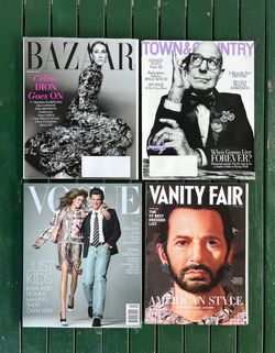 4 Brand new 2026 fashion magazines: Vogue, Vanity Fair, Bazaar, Town & Country