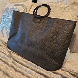 Kate Spade Black Straw Tote 