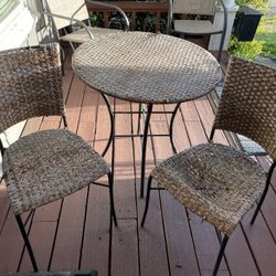Outdoor Wicker Table And Chair Set