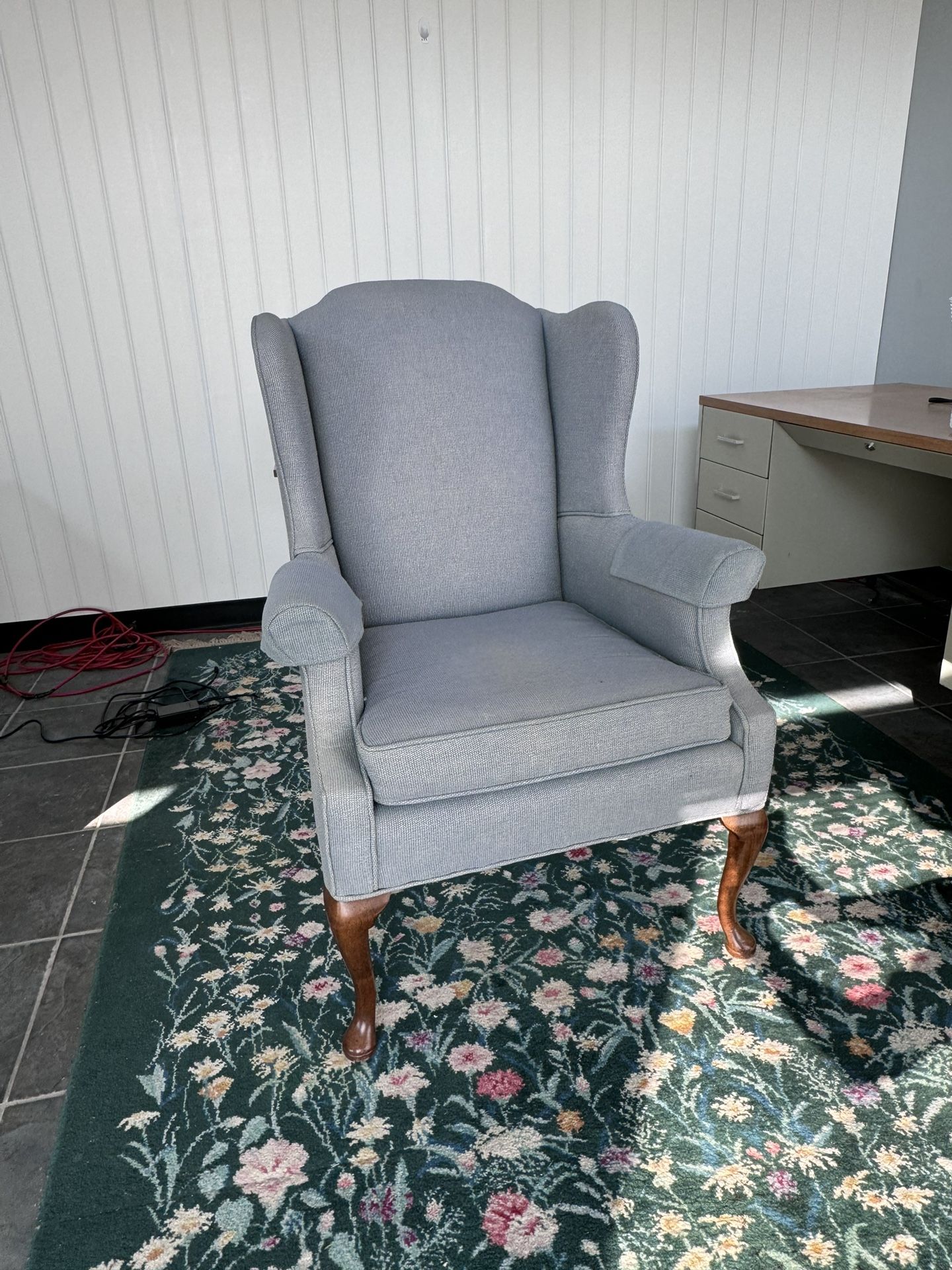 Vintage Upholstered Wingback Chair