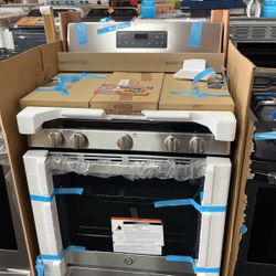 5 BURNER STAINLESS STEEL GE STOVE