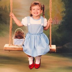 Tree Trunk Swing and handmade backdrop