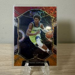 2021-21 Panini Prizm Select Anthony Edwards Rookie #61 Red White Orange Shimmer