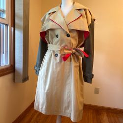 Noize Charlotta Tie Waist Double Breasted Trench Coat; Camel; Size Medium; Original Price: $230.00