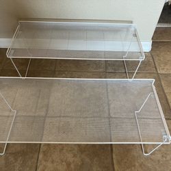 Wire Mesh Foldable/Stackable Shoe Racks (2)