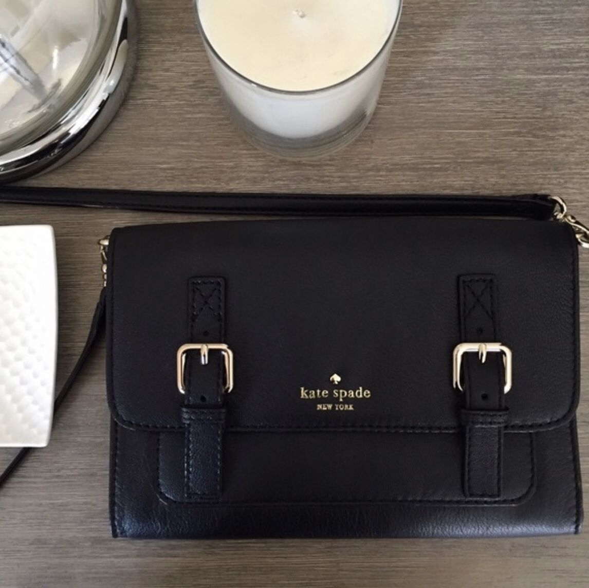 Kate Spade Allen Street Neil bag paid $258 Pristine condition! Leather Crossbody Bag, crafted in matte goat leather, gold printed kate spade new york