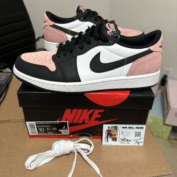 Size 10 - VNDS Air Jordan 1 Low OG Bleached Coral Pink Black