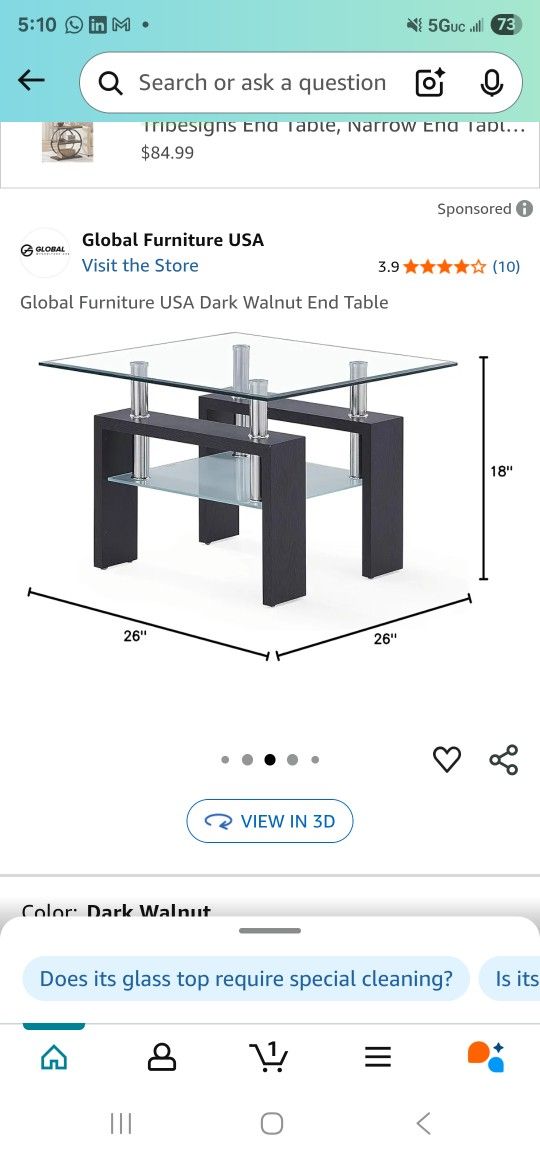 Furniture USA Dark Walnut End Tables