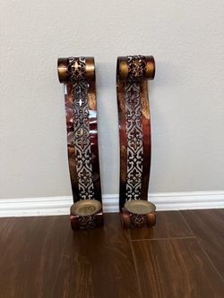 Metal Wall Candle Sconces Set of 2