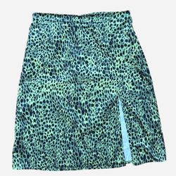 Neon green leopard skirt