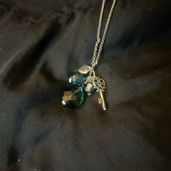 Teal Pendant Long Necklace 