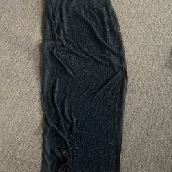 Bieff Bisix black silk beaded double slit evening skirt