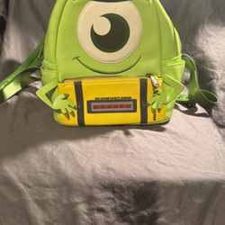 Loungefly Disney Monsters, Inc. Mike Wazowski AND Sulley mini backpacks