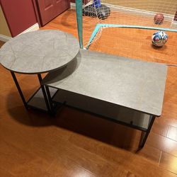 Grey with gold marble coffee table set  of 2