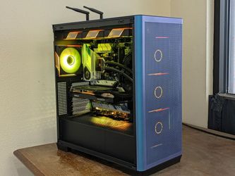 Blue Intel Core i5 14400f + AMD Radeon RX 7600 Gaming RGB Desktop PC Computer