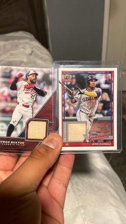 Jose Ramirez game used bat, Byron buxton game used bat