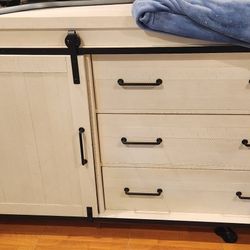 Four Piece White & Black Bedroom Furniture Set