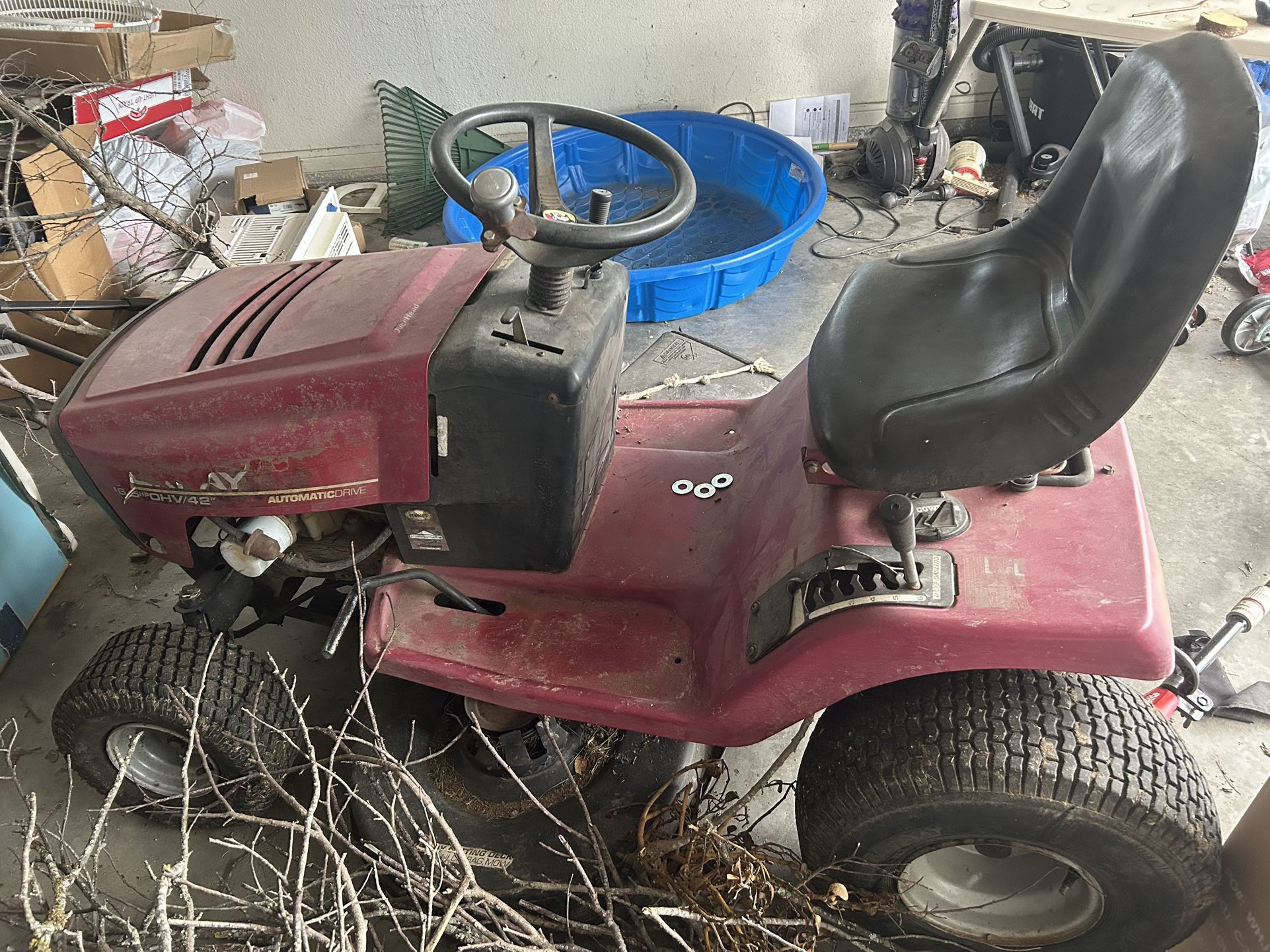 Riding Murray Mower Needs Driving Belt And Riser Pulley-Runs Great-moving And Need It Gone