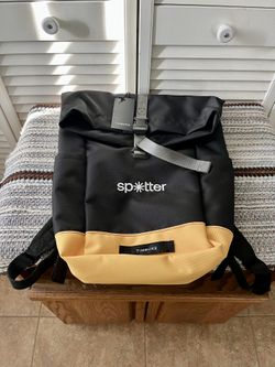 Timbuk2 Tuck Roll Top Backpack Black Yellow Laptop Commuter Bag Spotter Promo 