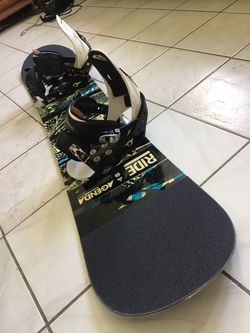 Ride 161 Wide Snowboard with Large Burton Bindings (Rocker Hybrid)