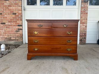 Vintage Solid Cherry Dresser & Mirror
