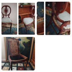 Two Very Beautiful Rare Retro Middle Century Vintage Antique Chairs