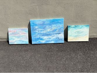 Sky Art Acrylic on Canvas over wood frame
