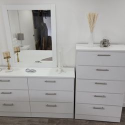 Dresser Whit Mirror And Chest - Cómoda Con Espejo Y Gavetero 