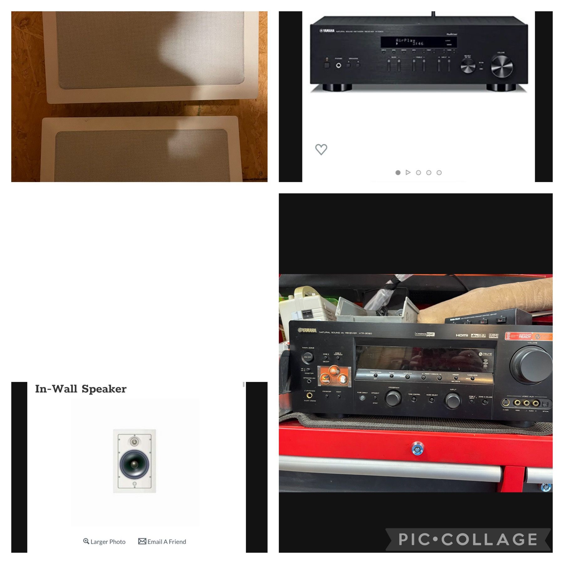 In Home Bluetooth Stereo With Alexa/Apple Play And 2 In Wall Speakers 