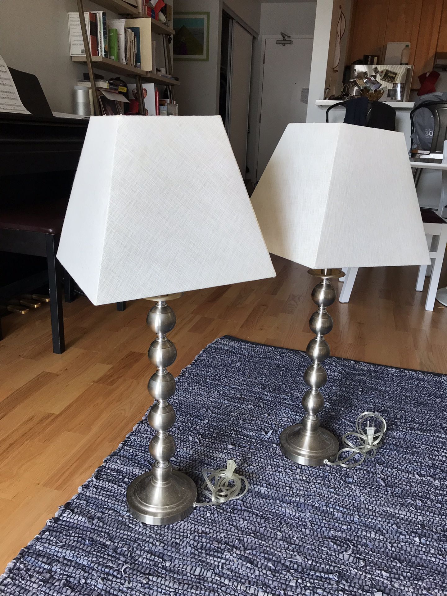 Pair of Like New Side Table / Bedside Lamps