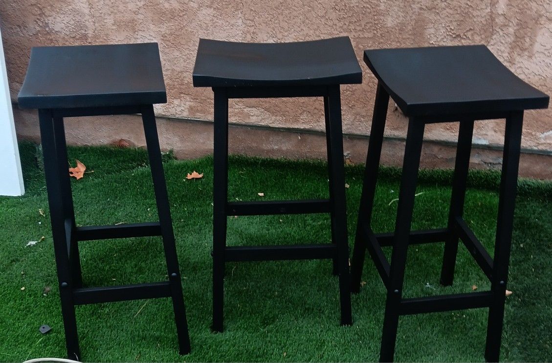 Set Of  3 Bar Stools  30" 