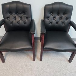 Black Leather Chairs 