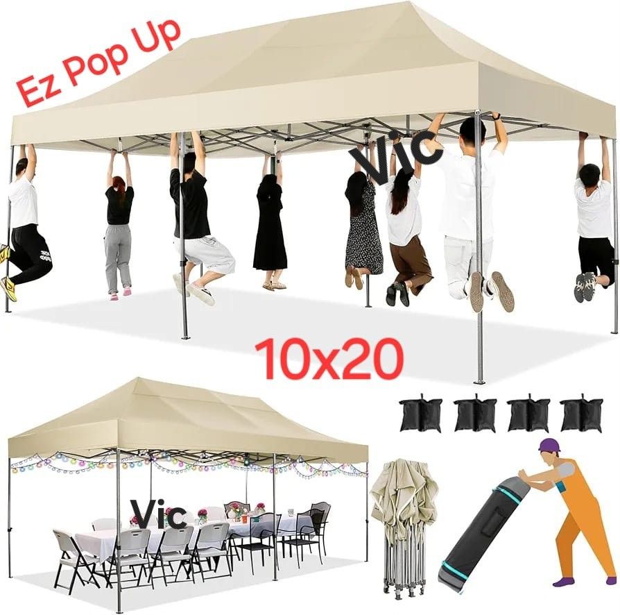 10x20 Waterproof Ez Up Canopy Portable Party Tent Pop Up 🎉 Instant Gazebo 🥳 Canopies Carpa Toldo ⛺️