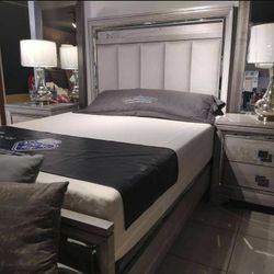 Vail Gray LED Panel Bedroom Set Queen and King Bed 1989