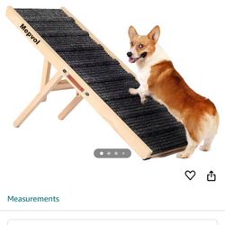 Dog Ramp, Stable Wooden Pet Ramp for All Small and Older Animals,43.5" Long Ramps with 8 Steps, Adjustable from 14" to 26", Folding Pet Ramps Great fo