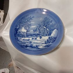 Courier & Ives Winter Collectors Plate 1980s