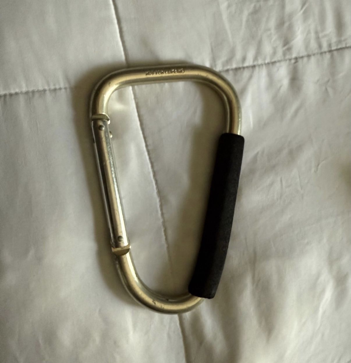 Silver Oversized Carabiner Hook Snap Lock Large Spring Cushion Grip