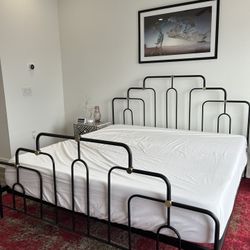 King Bed With Metal Headboard and Footboard