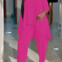 Pink 2pc Pants Set (3X)