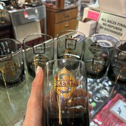 SKELLY OIL 1 glasses.  10.00 Each.   Johanna at Antiques and More. Located at 316b Main Street Buda. Antiques vintage retro furniture collecti
