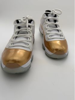 ir Jordan 11 Retro Low “Closing Ceremony” White Metallic Gold Size 10.5
