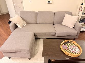 Grey Sofa plus ottoman