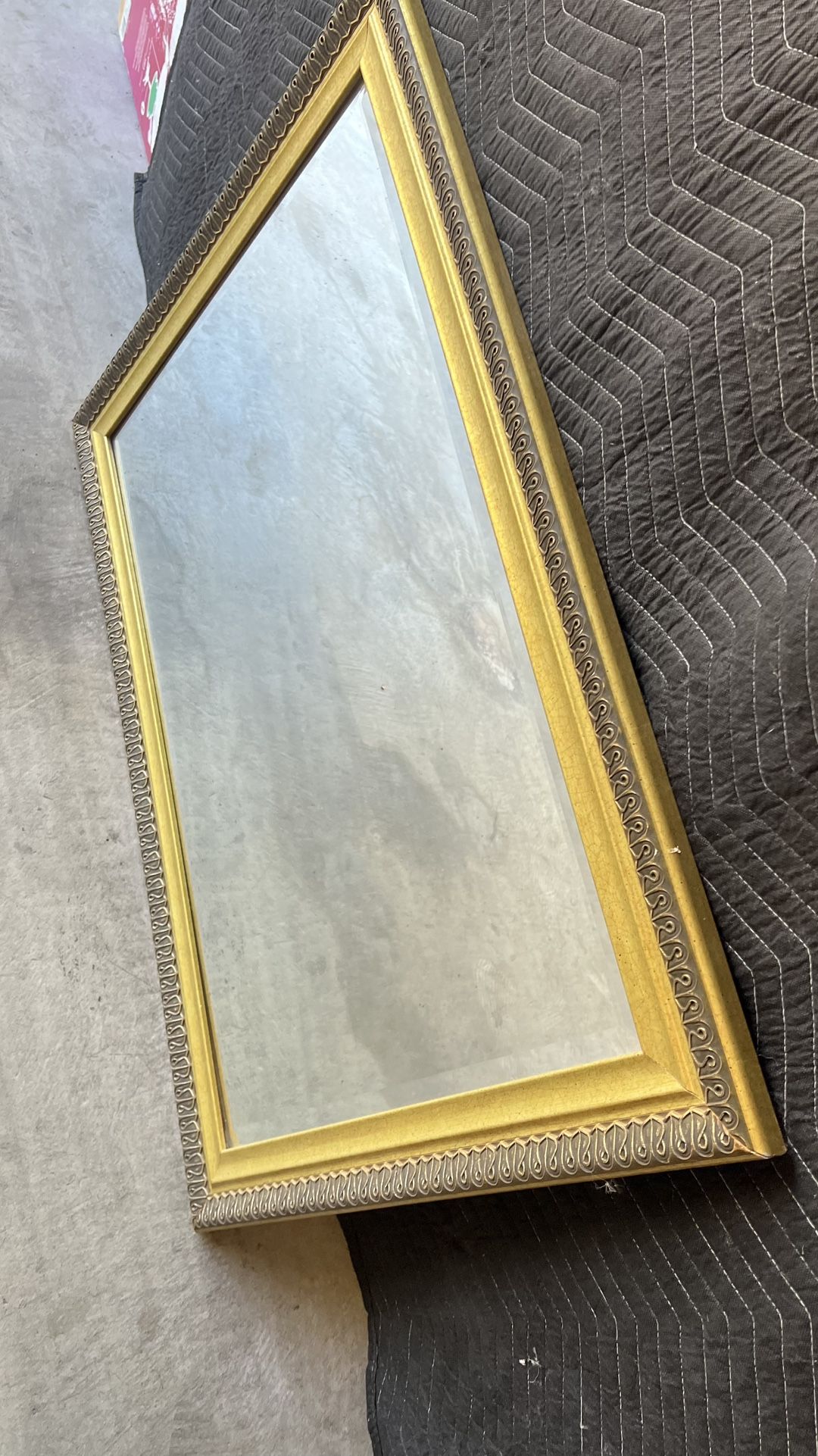 Antique gold bevel glass mirror