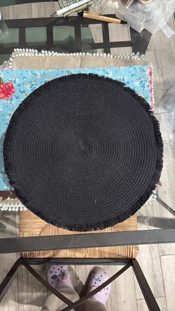 Matching set of Black circular plate cloths