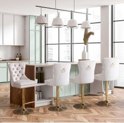 Modern Upholstered Adjusatble Thick Swivel Counter Barstools
