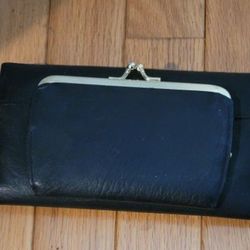 SALE Buxton Solid Black Leather Heiress Organizer Clutch Checkbook Wallet