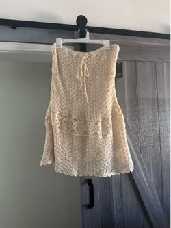 Crochet off white Dress XL