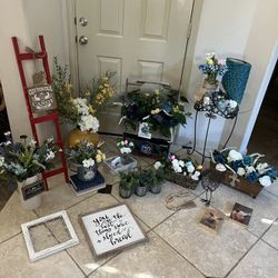 Ladder Plant Stand Floral Arrangements Crate Farmhouse Decor 