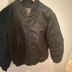 Black Zip-up Bomber Jacket 